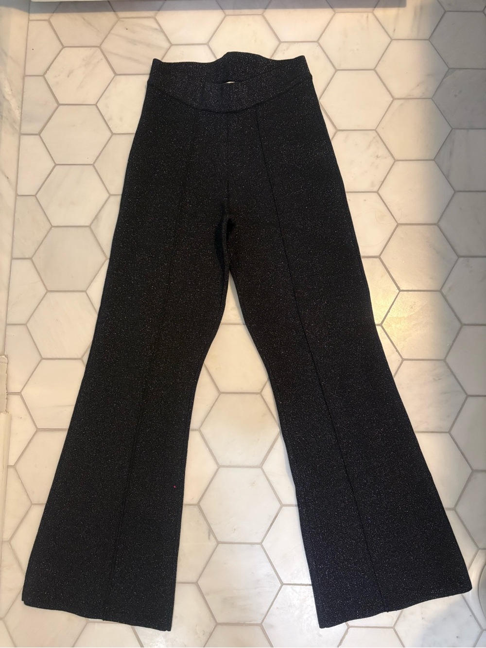 L'AGENCE Black Sparkle Flare Pants